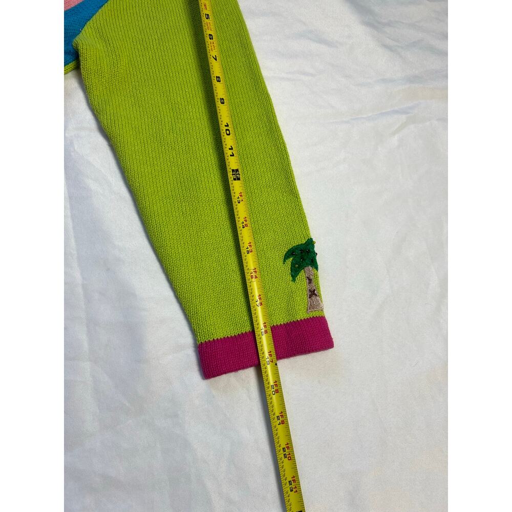 Jack B Quick Colorful Flamingo Florida Palm Sweater, size M, Pre-Loved, Dopamine - Picture 10 of 12